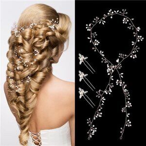 Wedding Hair Bridal Hair Accessories Pieces for Brides Hair Vine Crystal